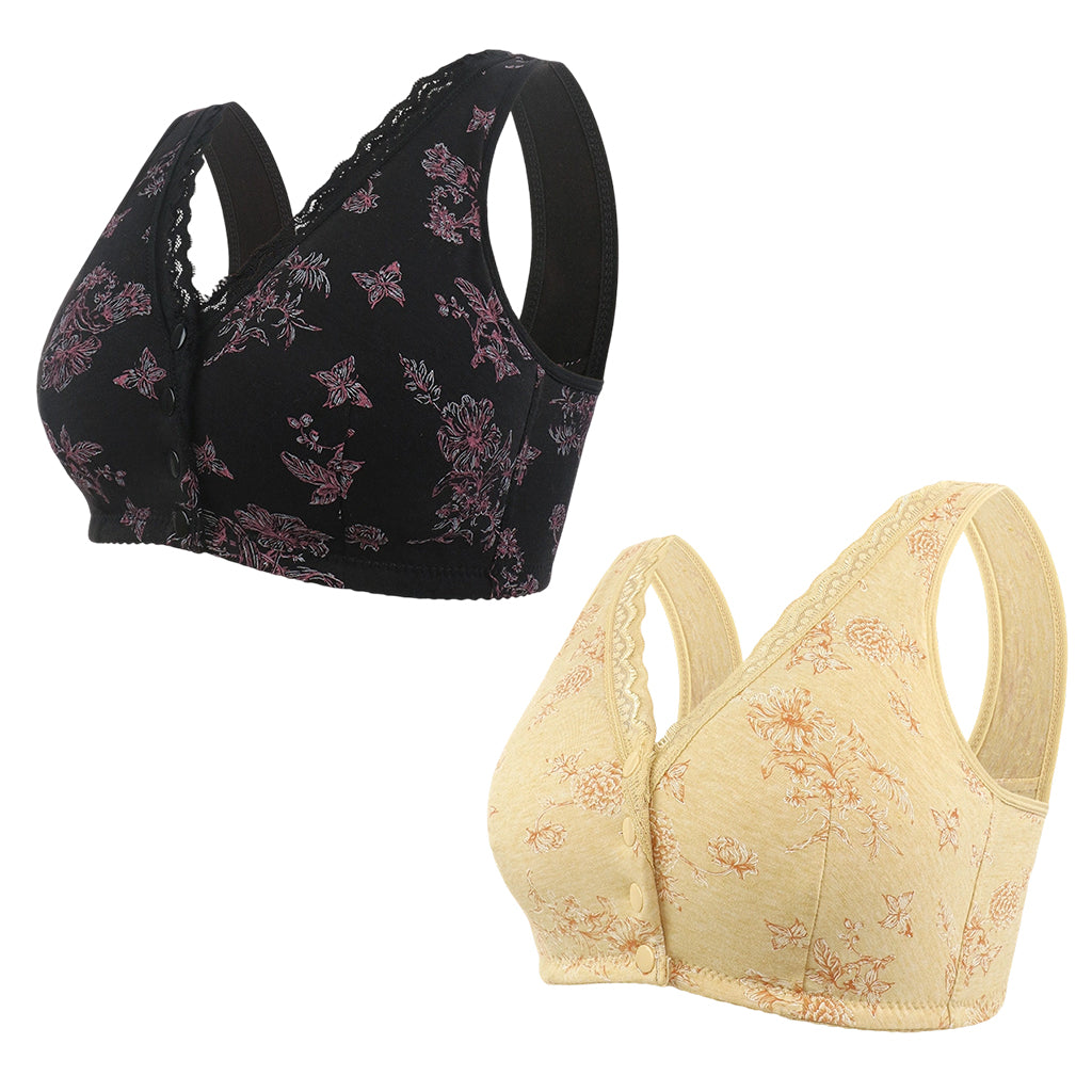 đ„ -50% ! Soutien-gorge sans fil grande taille pour femme, Ă motifs floraux et boutons devant