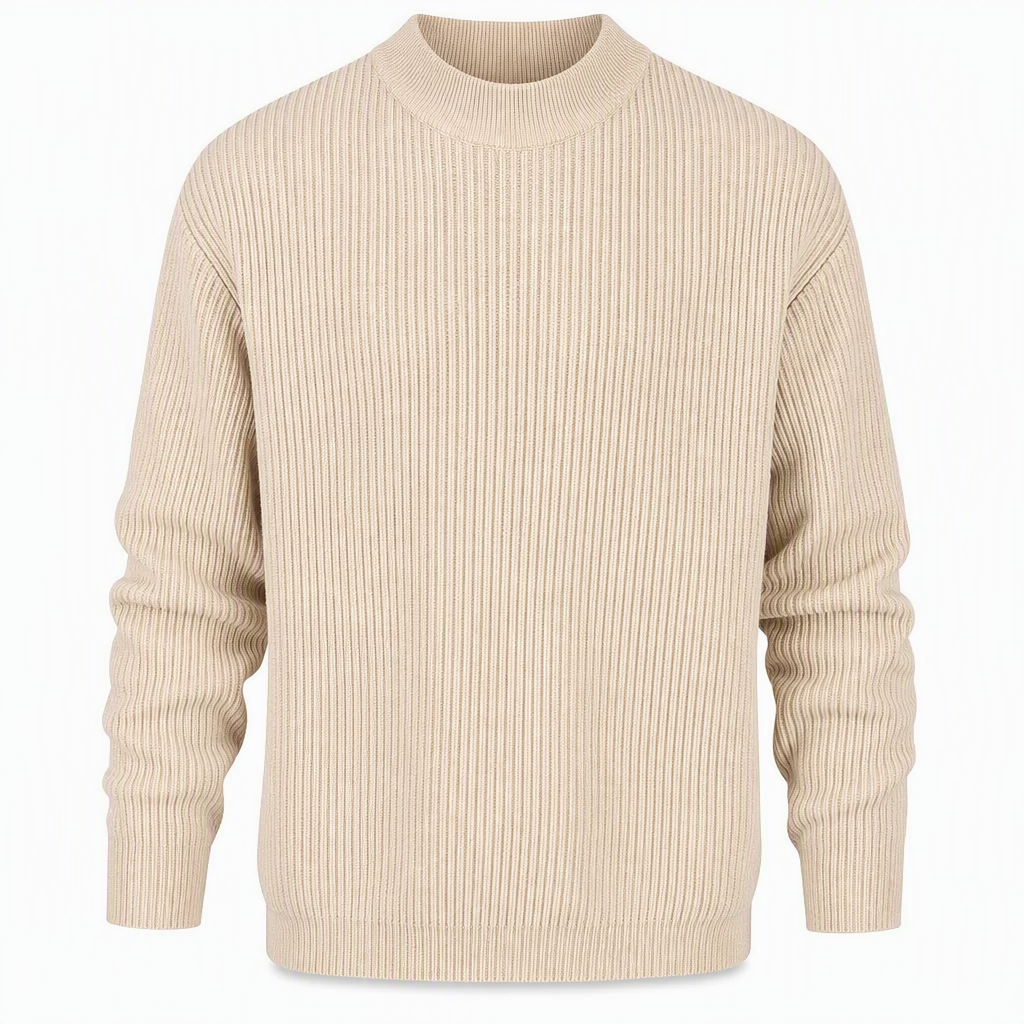 Pull en maille unie à col montant pour homme