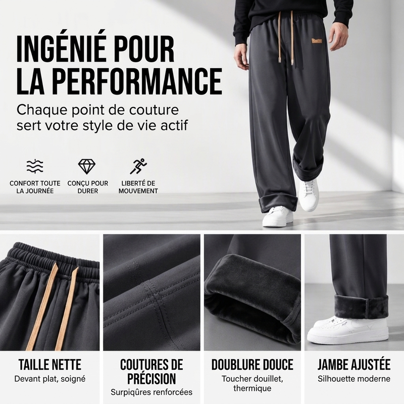 🔥Pantalon thermique d'hiver à coupe droite pour homme