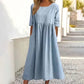 【S-5XL】👗Памучна рокля с кръгло деколте и джобове