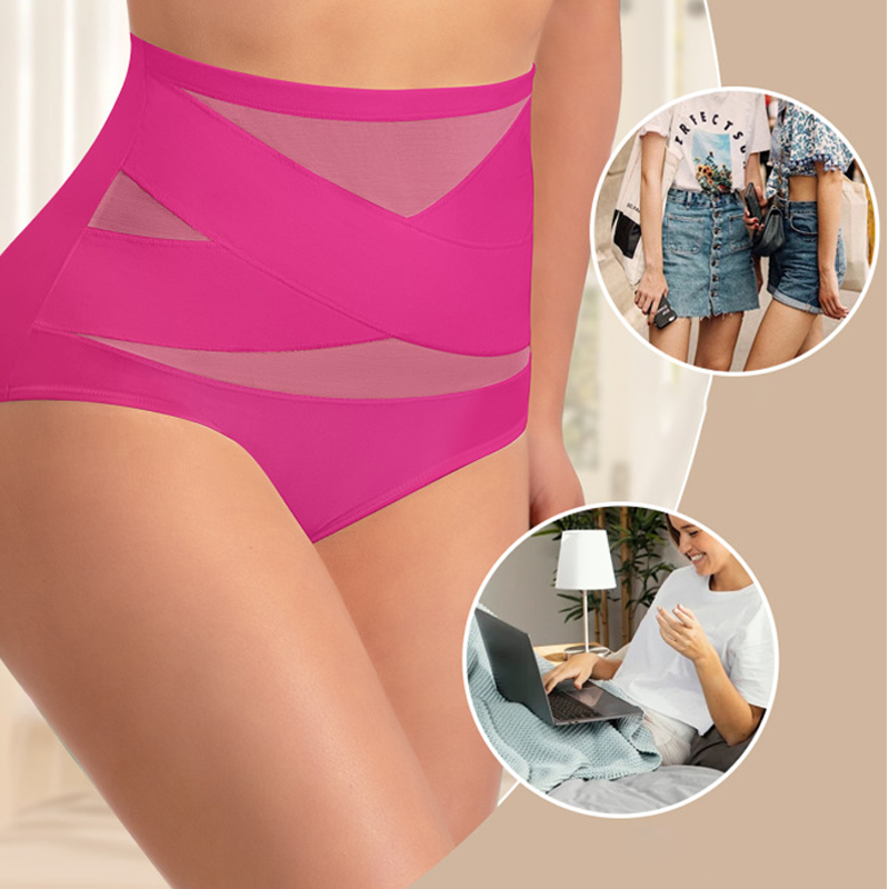 🌸 Dernier jour – 2 achetés, 1 offert ✨ Culotte grande taille à taille haute avec effet gainant croisé