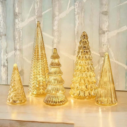 🎄✨5-частен декоративен комплект от осветени дървета от смола