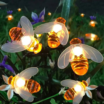 LED гирлянди с пчелен светлинен ефект и соларно захранване🐝