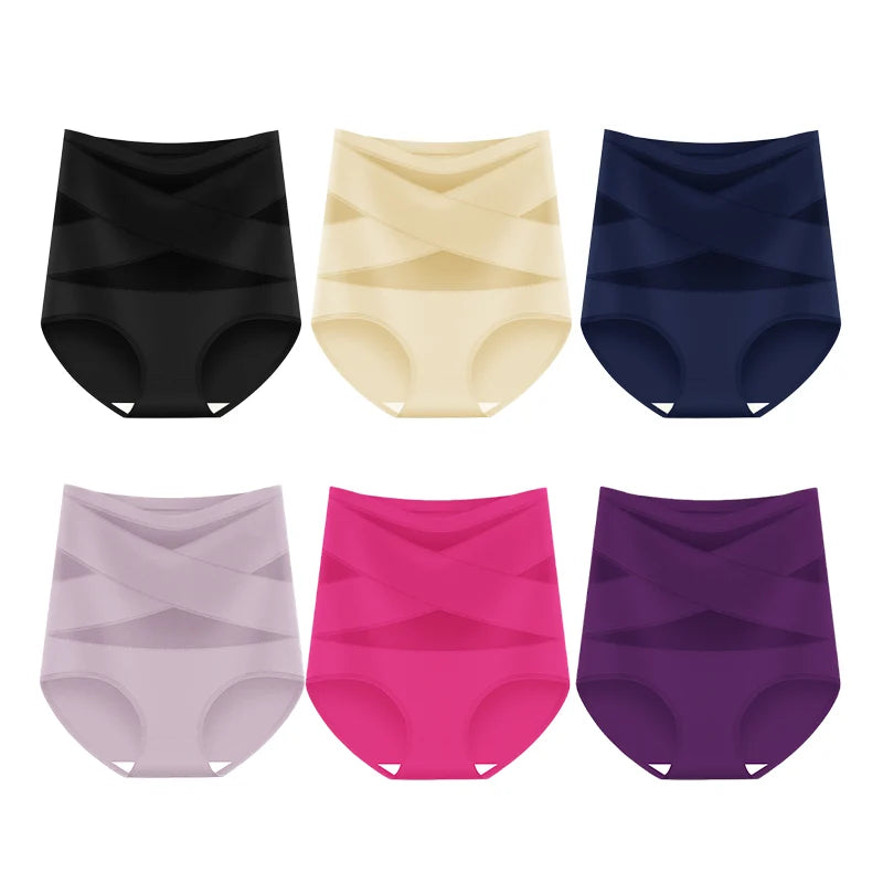 🌸 Dernier jour – 2 achetés, 1 offert ✨ Culotte grande taille à taille haute avec effet gainant croisé