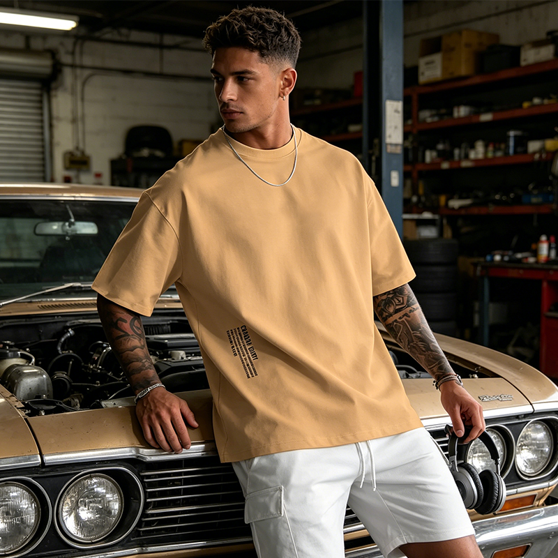 💐🎨🔥 PROMO LIMITÉE 50% ! T-Shirt Homme Oversize Streetwear – Mélange Coton, Imprimé Graphique Élégant, Coupe Ample, 7 Couleurs, Look Urbain Décontracté ✨