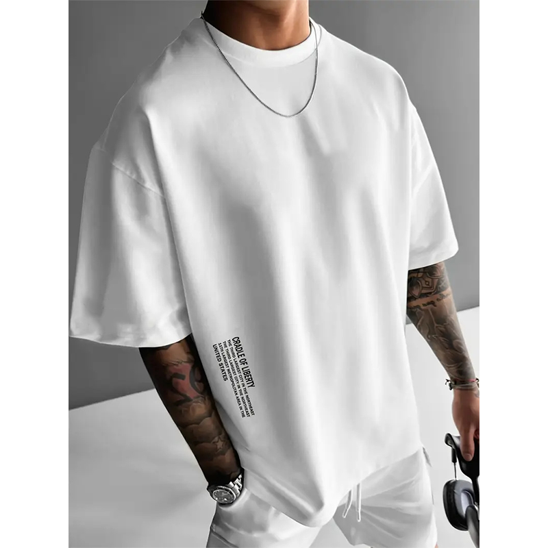 💐🎨🔥 PROMO LIMITÉE 50% ! T-Shirt Homme Oversize Streetwear – Mélange Coton, Imprimé Graphique Élégant, Coupe Ample, 7 Couleurs, Look Urbain Décontracté ✨
