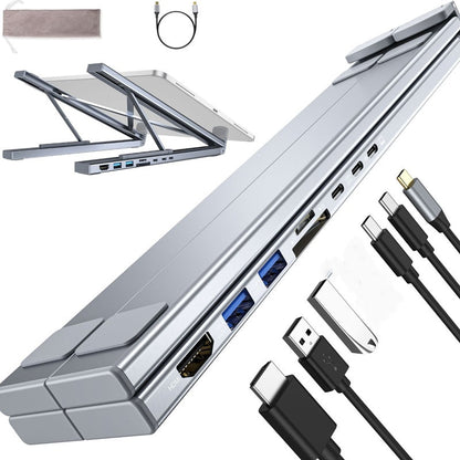 💻Стойка за лаптоп с USB-C док станция и 4K HDMI