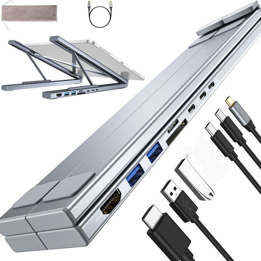 💻Стойка за лаптоп с USB-C док станция и 4K HDMI