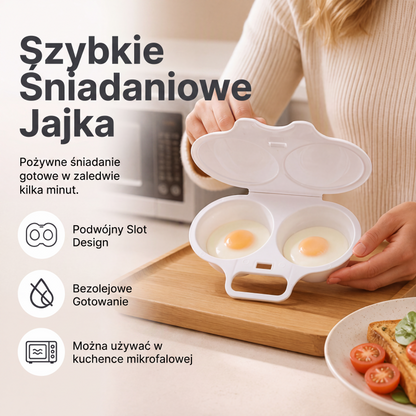 🥚Urządzenie do gotowania jajek do kuchenki mikrofalowej z dwoma komorami — zgodne z normami dotyczącymi kontaktu z żywnością🍳