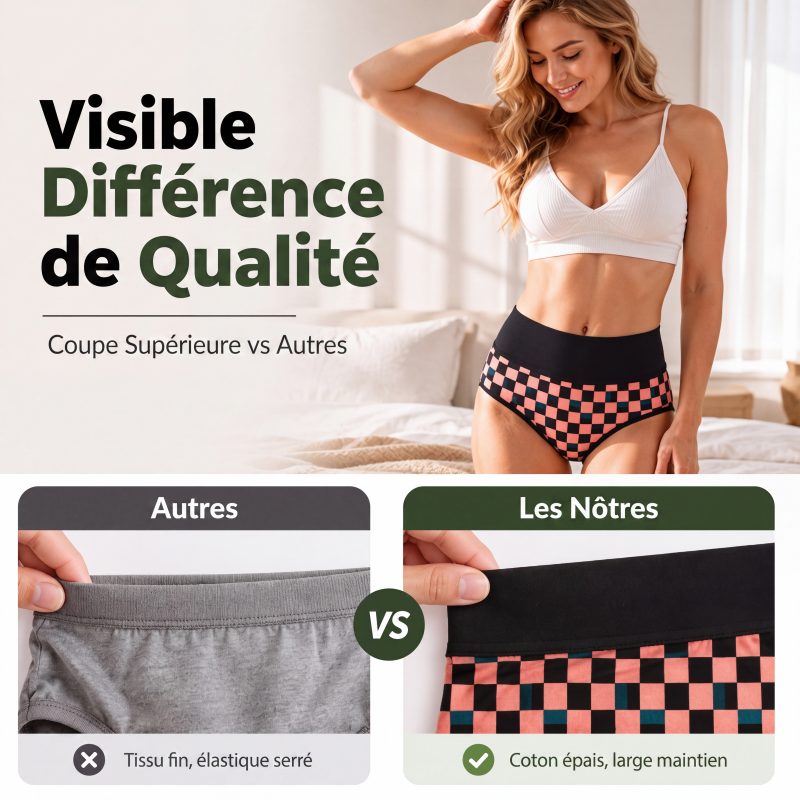 🌸 OFFRE LIMITÉE –50% ! ✨ Culottes extensibles douces à taille haute pour femme