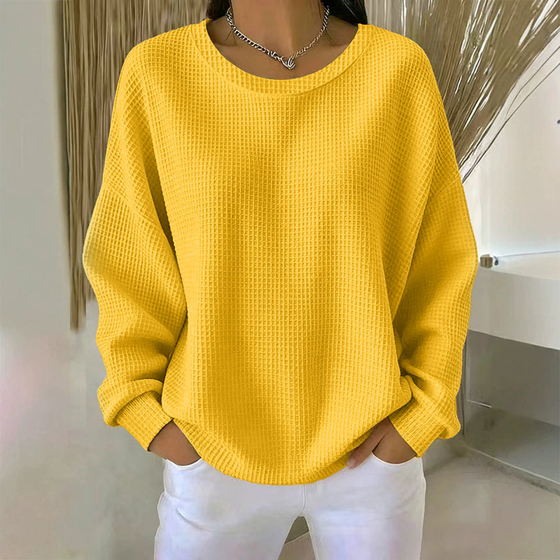 ✨Sweat-shirt ample pour femme en maille gaufre