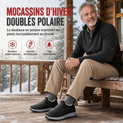 ❄️Chaussures d'hiver imperméables en polaire pour homme❄️dotées d'une semelle souple et antidérapante
