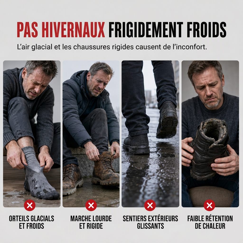 ❄️Chaussures d'hiver imperméables en polaire pour homme❄️dotées d'une semelle souple et antidérapante