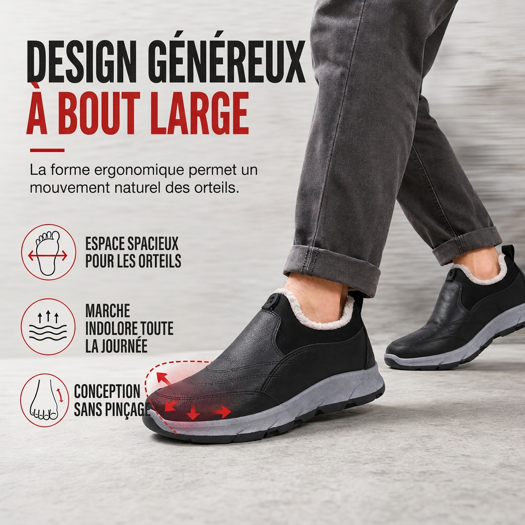 ❄️Chaussures d'hiver imperméables en polaire pour homme❄️dotées d'une semelle souple et antidérapante
