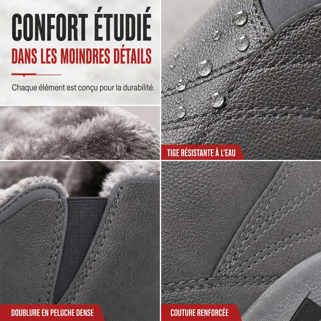 ❄️Chaussures d'hiver imperméables en polaire pour homme❄️dotées d'une semelle souple et antidérapante
