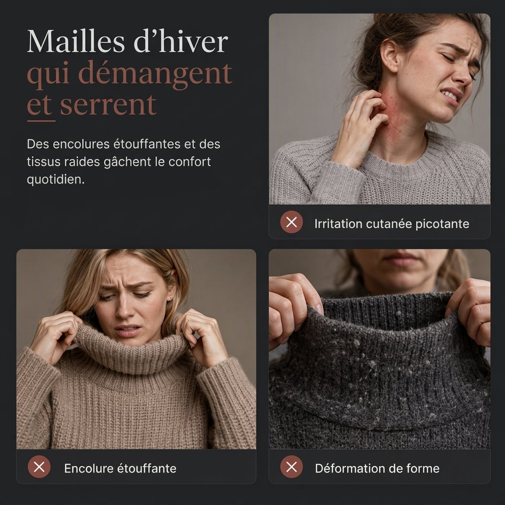 🍂Nouveautés d'automne les plus vendues | Pull tricoté tout doux pour femme – oversize élégant à col montant