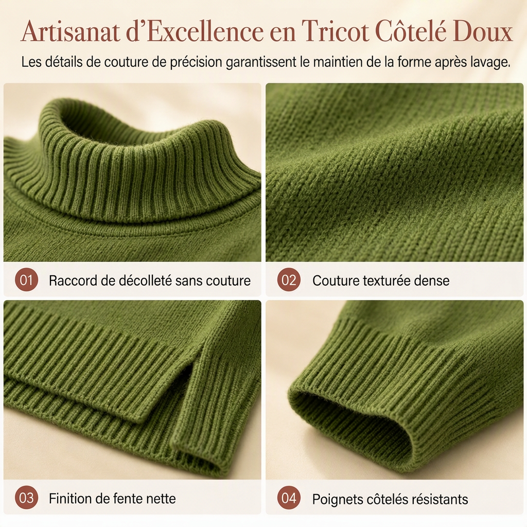 🍂Nouveautés d'automne les plus vendues | Pull tricoté tout doux pour femme – oversize élégant à col montant