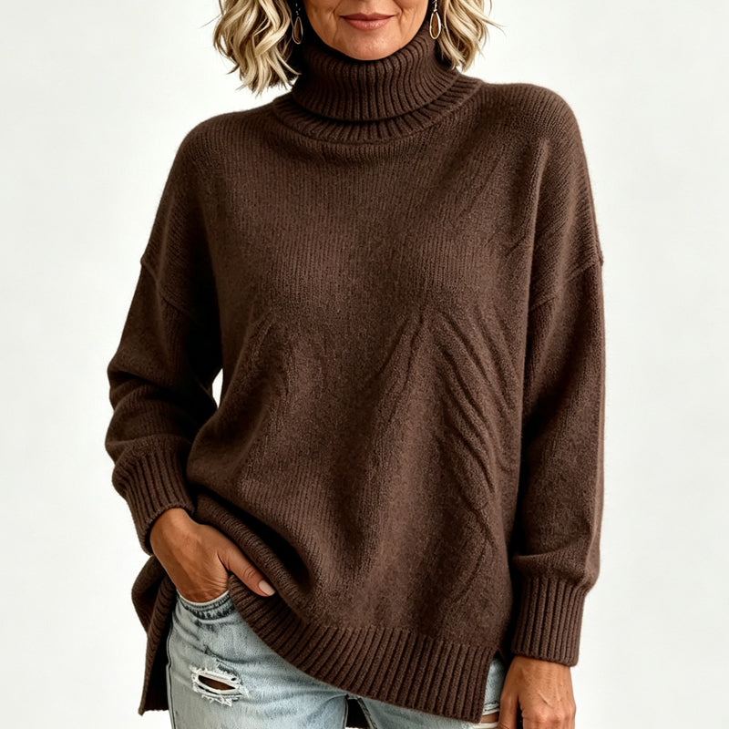 🍂Nouveautés d'automne les plus vendues | Pull tricoté tout doux pour femme – oversize élégant à col montant