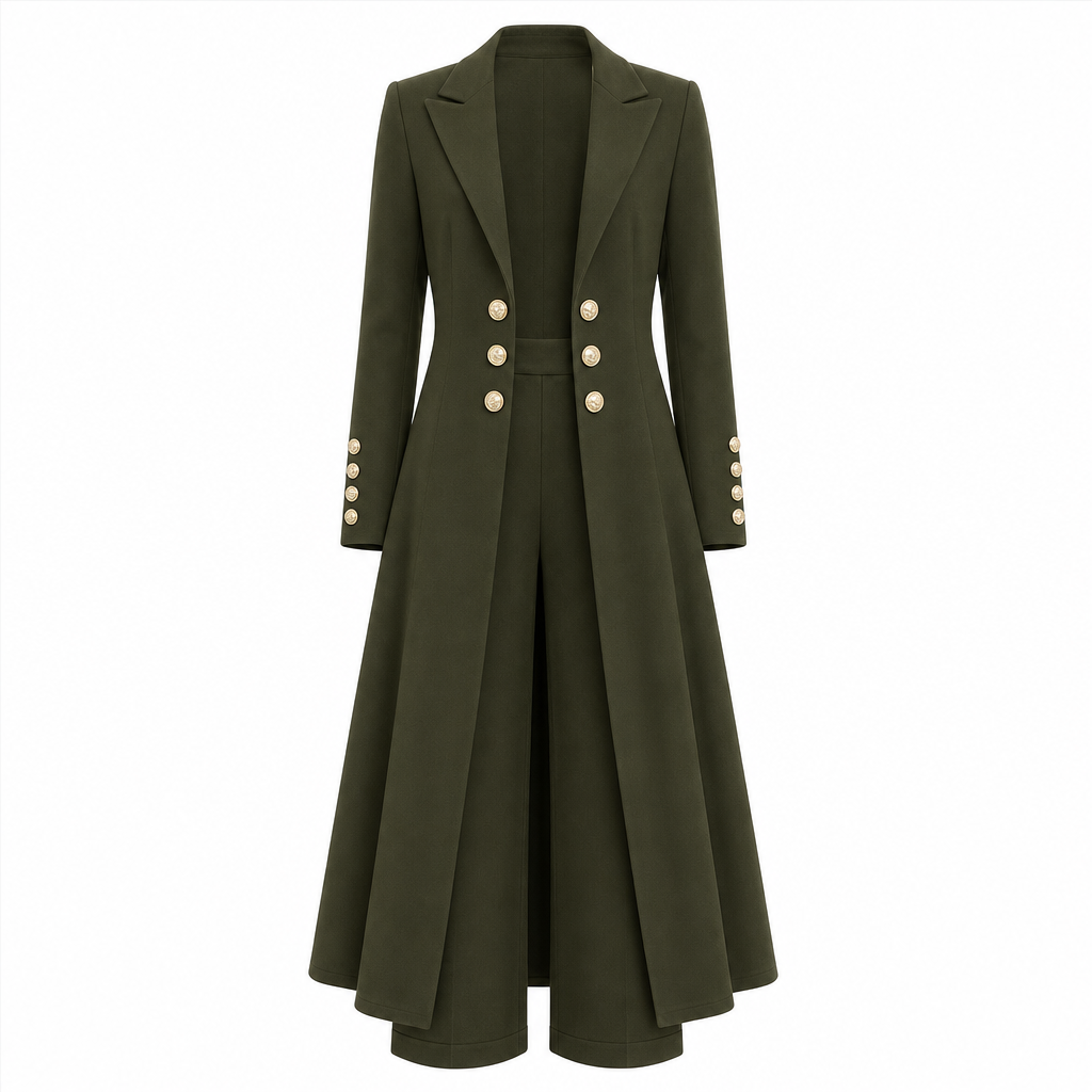 📢📢48 % DE RÉDUCTION !! ⏰Ensemble élégant d'automne pour femme, composé de deux pièces : un manteau rétro à manches longues et un pantalon sobre