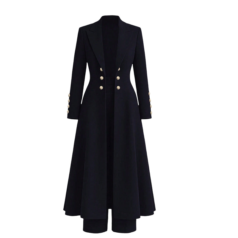 📢📢48 % DE RÉDUCTION !! ⏰Ensemble élégant d'automne pour femme, composé de deux pièces : un manteau rétro à manches longues et un pantalon sobre