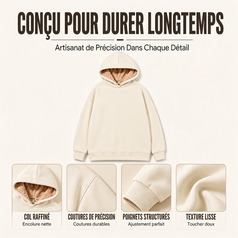🔥 50% de réduction 🔥Hoodie homme épaissi avec doublure sherpa