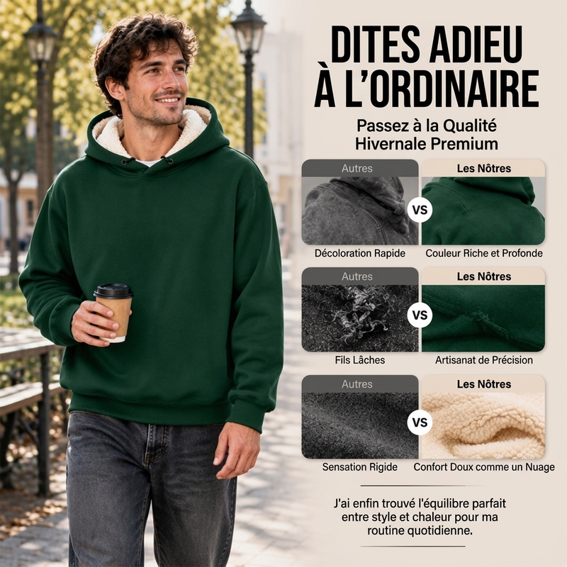🔥 50% de réduction 🔥Hoodie homme épaissi avec doublure sherpa