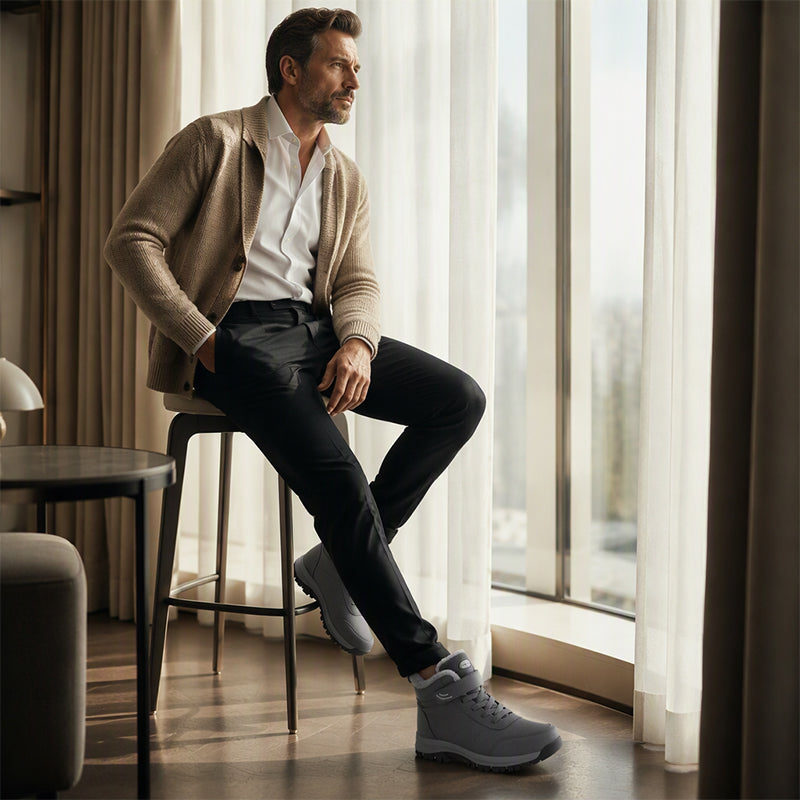 ⏳Liquidation totale❄️Bottes de neige d'hiver pour hommes avec doublure en peluche