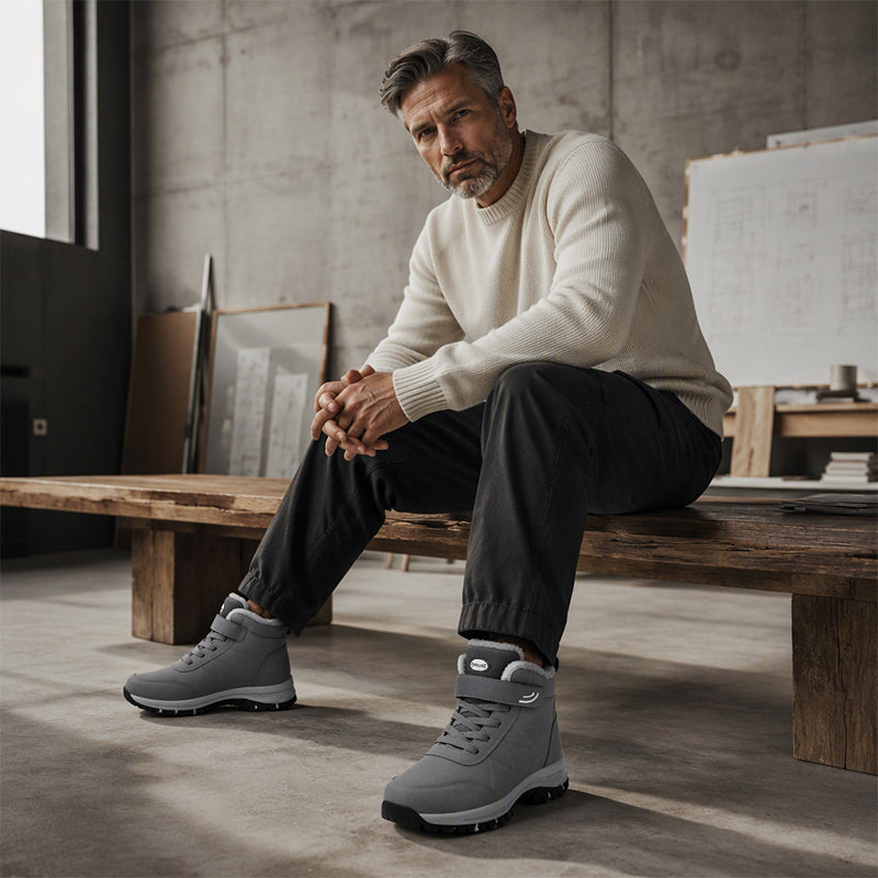 ⏳Liquidation totale❄️Bottes de neige d'hiver pour hommes avec doublure en peluche