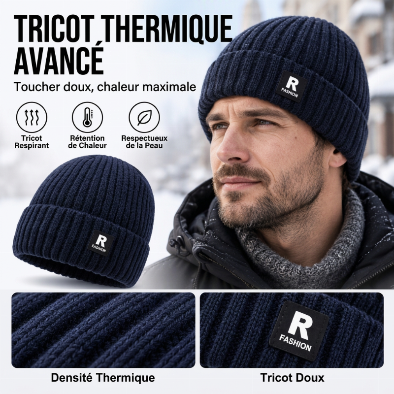 ⏳1 acheté, 1 offert⏳Bonnet chaud en maille slouchy pour homme