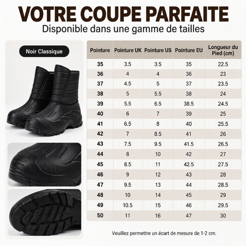 ❄️Bottes de neige imperméables unisexes à doublure pelucheuse