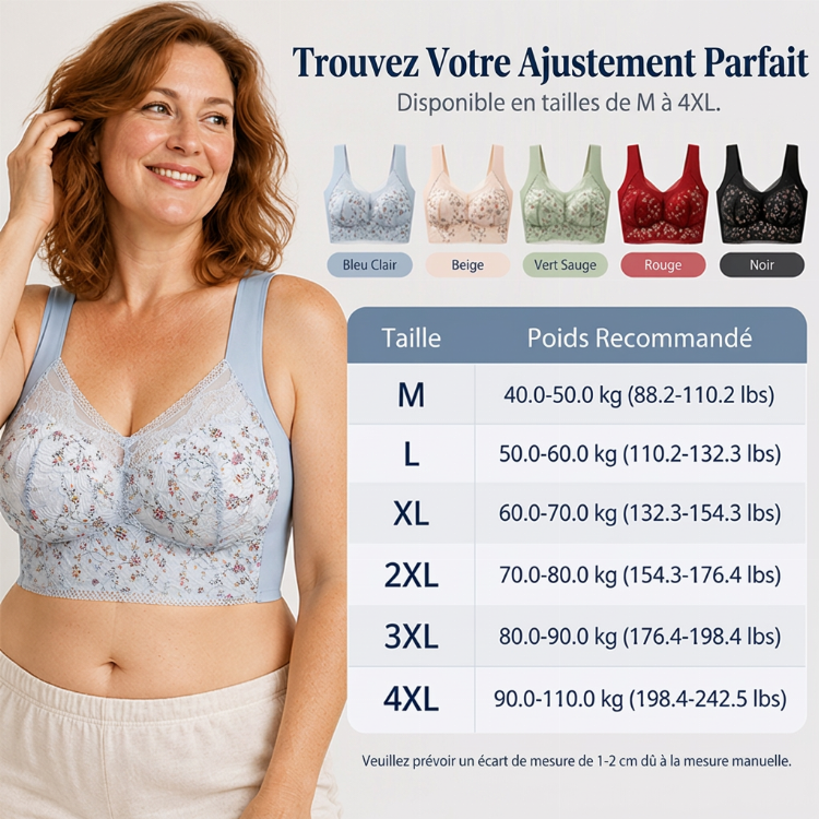 🌸Soutien-gorge de maintien sans couture en dentelle florale pour femmes