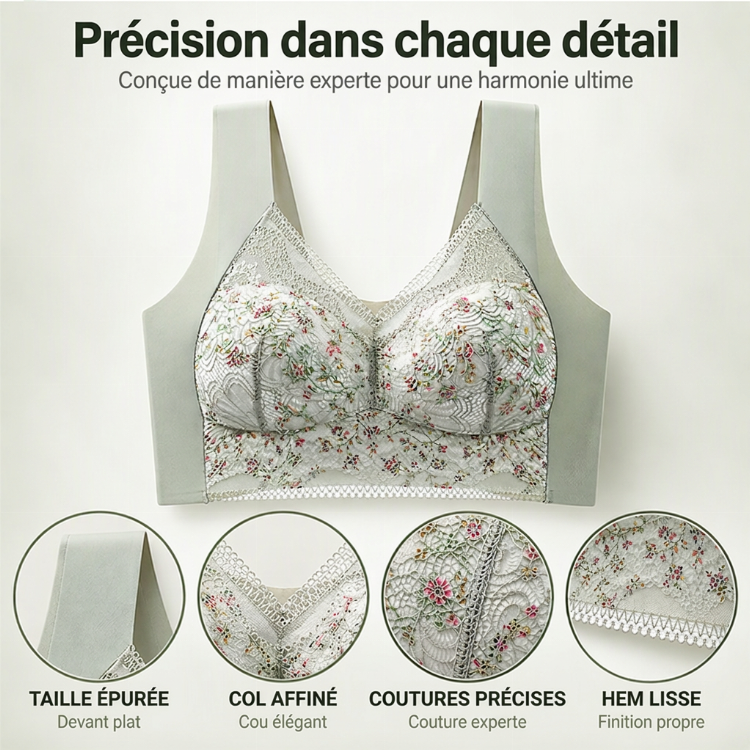🌸Soutien-gorge de maintien sans couture en dentelle florale pour femmes