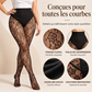 💖Soldes ! Prix cassés💖Bas Résille Taille Haute Gainant en Dentelle pour Femme