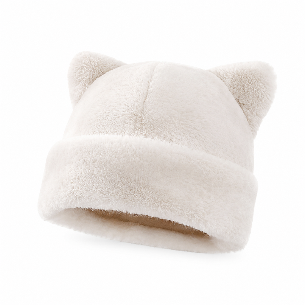 🧸Bonnet d'hiver en fausse fourrure de vison pelucheuse pour femme avec oreilles d'ourson mignonnes - Bonnet chaud pour temps froid