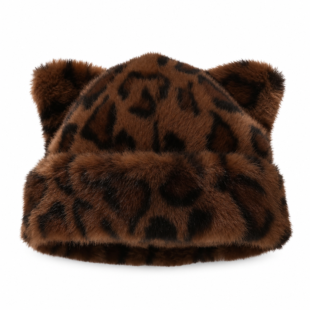 🧸Bonnet d'hiver en fausse fourrure de vison pelucheuse pour femme avec oreilles d'ourson mignonnes - Bonnet chaud pour temps froid