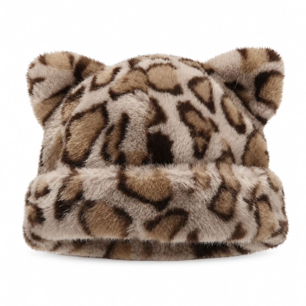 🧸Bonnet d'hiver en fausse fourrure de vison pelucheuse pour femme avec oreilles d'ourson mignonnes - Bonnet chaud pour temps froid