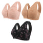 🔥 -50% ! Soutien-gorge sans fil grande taille pour femme, à motifs floraux et boutons devant