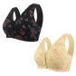 🔥 -50% ! Soutien-gorge sans fil grande taille pour femme, à motifs floraux et boutons devant