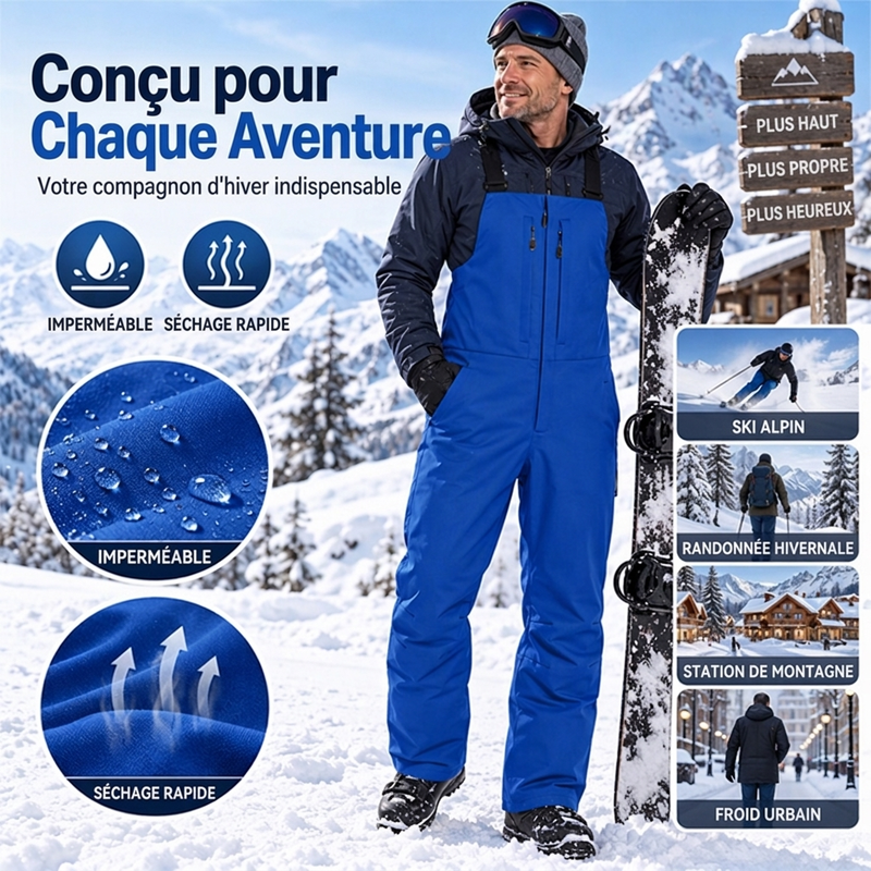 ❄️ Pantalons de Ski Imperméables Unisexe à Bretelles ✨ – -50% | Protection Confortable pour la Neige