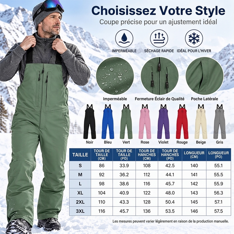 ❄️ Pantalons de Ski Imperméables Unisexe à Bretelles ✨ – -50% | Protection Confortable pour la Neige