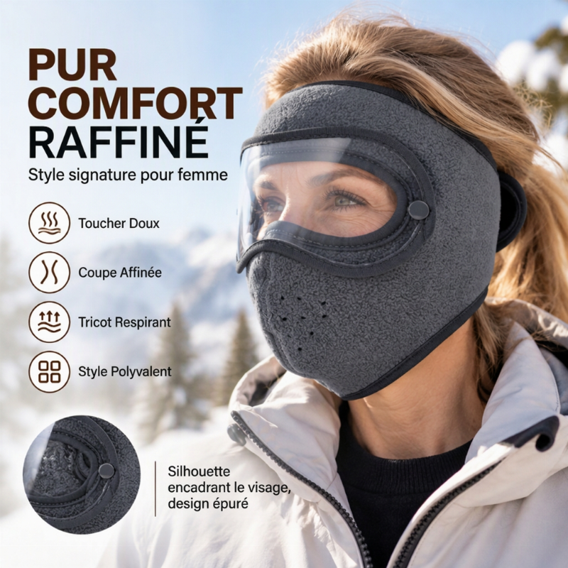 Masque facial d'hiver coupe-vent et chaud avec lunettes HD – uniqox