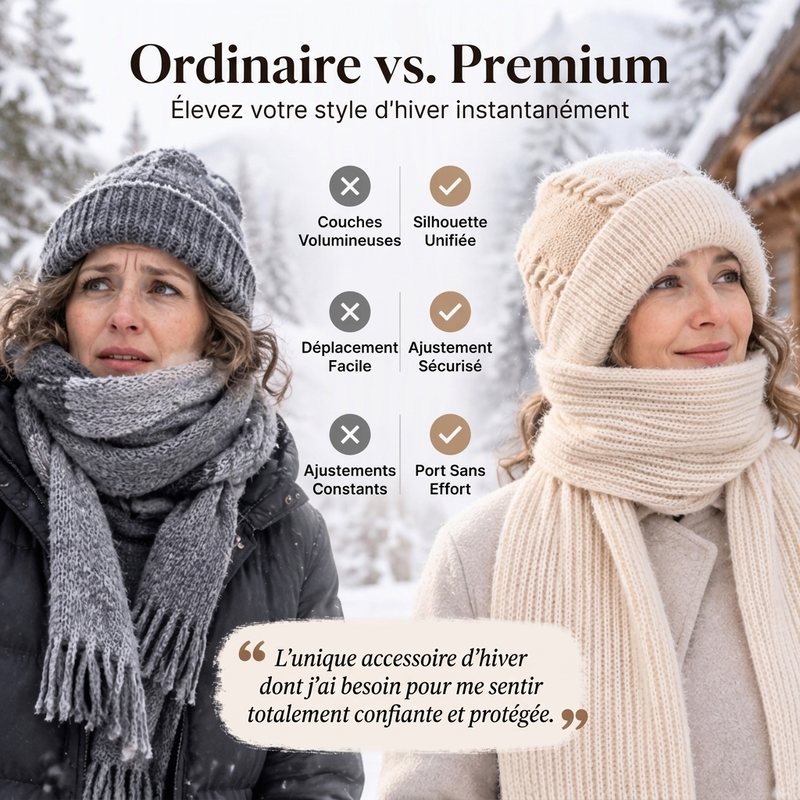 💖 Doux et agréable au toucher | Écharpe d'hiver à capuche pour femme