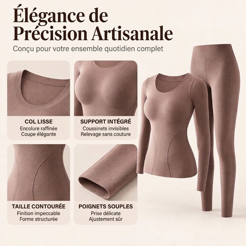 💖✨Ensemble de sous-vêtements thermiques sans coutures et auto-chauffants pour femme
