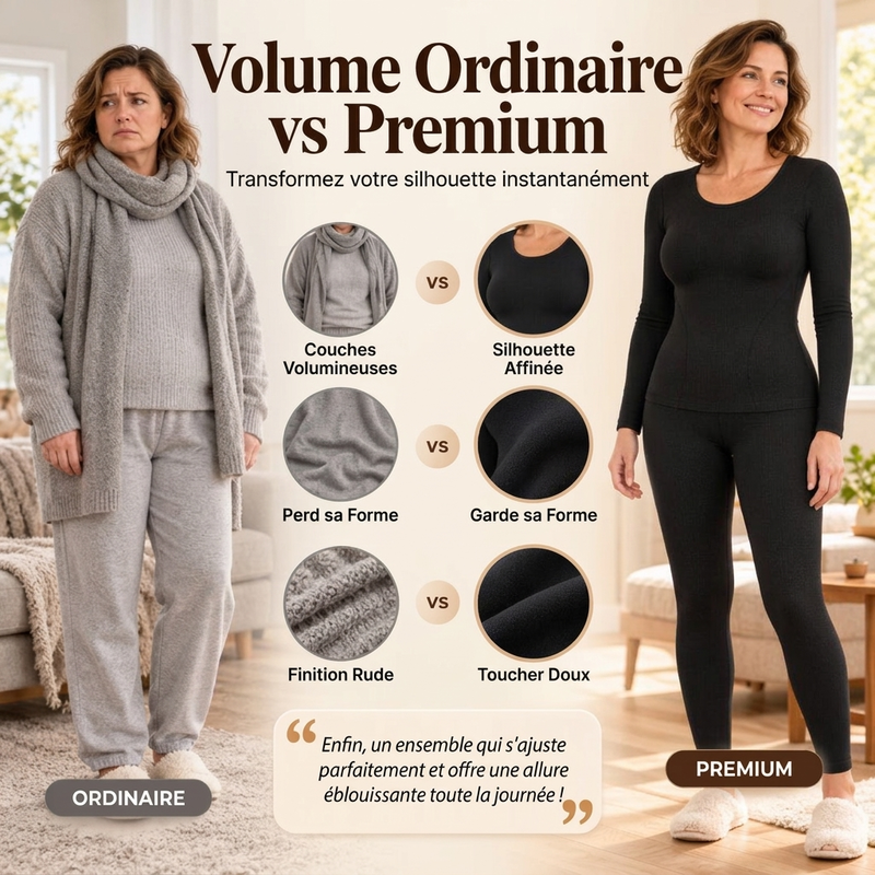 💖✨Ensemble de sous-vêtements thermiques sans coutures et auto-chauffants pour femme