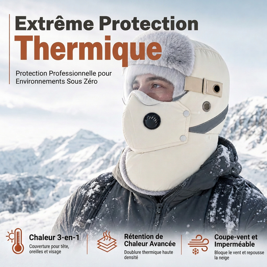 🧢Chapeau de chasse thermique d'hiver coupe-vent avec masque intégré