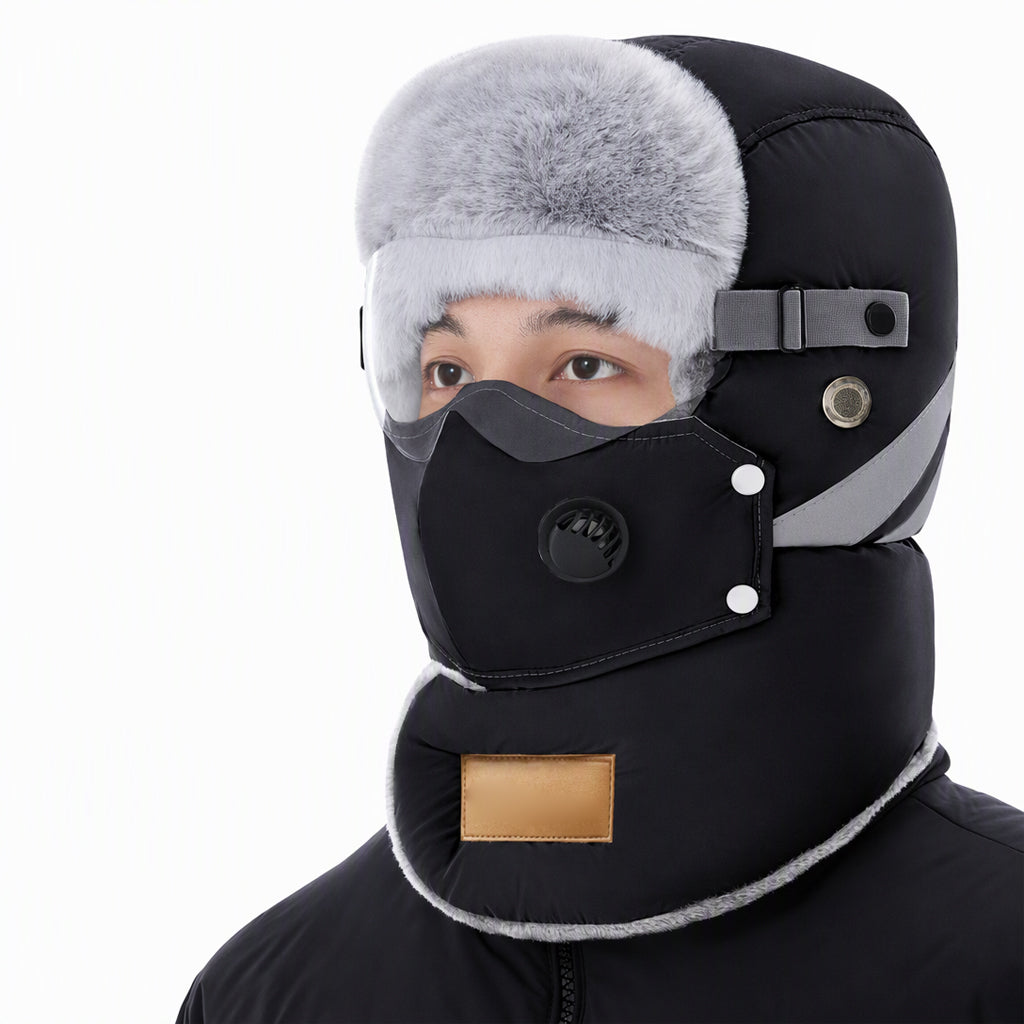 🧢Chapeau de chasse thermique d'hiver coupe-vent avec masque intégré