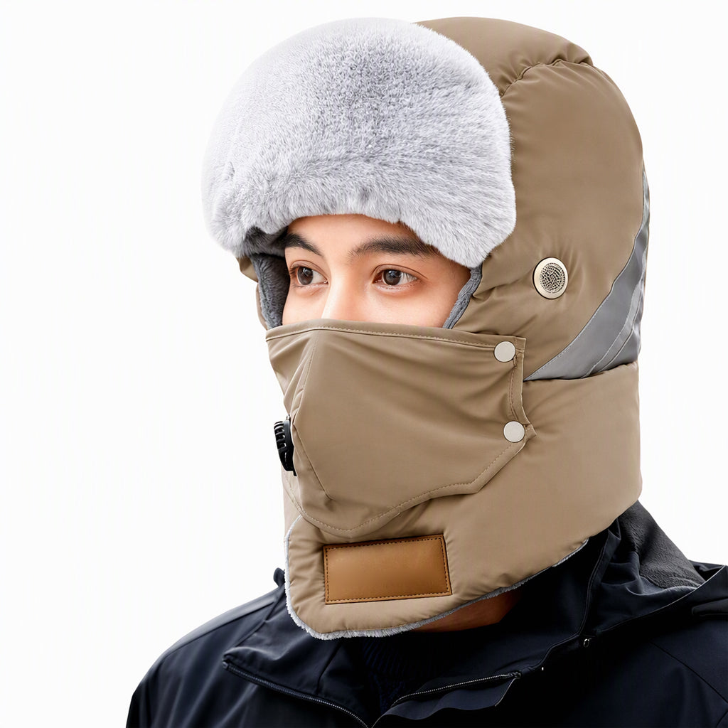 🧢Chapeau de chasse thermique d'hiver coupe-vent avec masque intégré