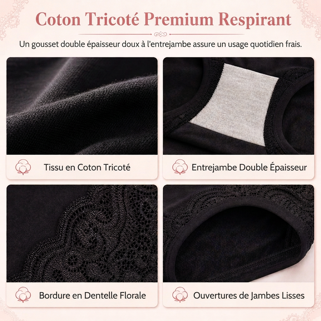 🩲Culotte taille haute grande taille pour femme en coton élastique, pour femme d'âge mûr et senior