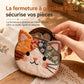 🎁1 acheté 1 offert🐱Mignon petit portemonnaie pour chats Patchwork et porte-cartes portable, petit sac créatif pour filles