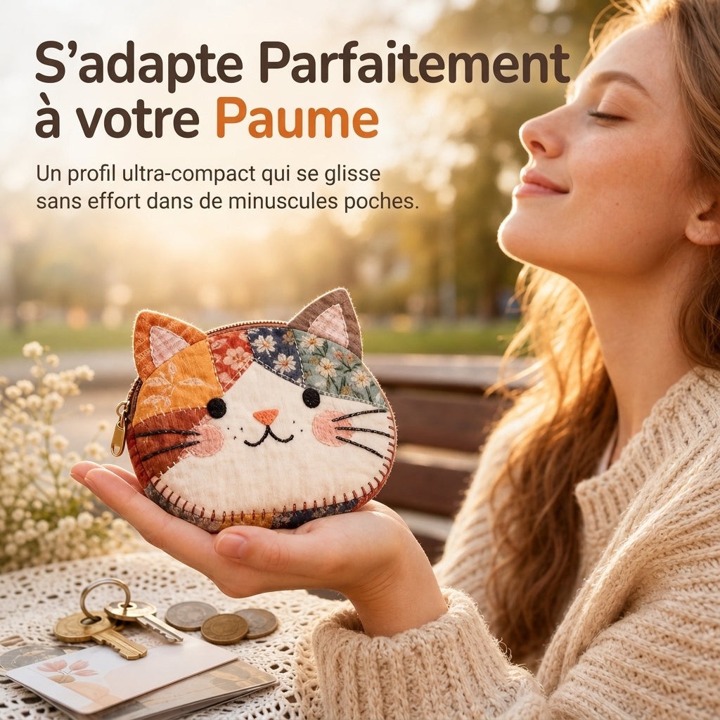🎁1 acheté 1 offert🐱Mignon petit portemonnaie pour chats Patchwork et porte-cartes portable, petit sac créatif pour filles